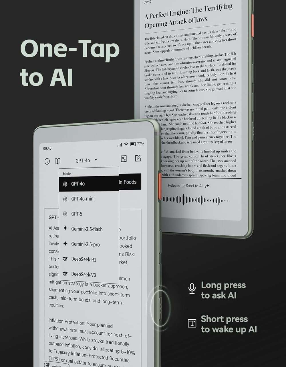 VIWOODS 6.13'' Carta1300 AiPaper Reader with 4G Connectivity, Ultra-Thin & Light E Ink eReader Device, AI Integrated, 300PPI, Adjustable Front Light, 128GB Storage - Image 4