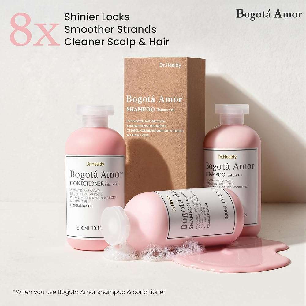 Moisturizing Shampoo and Conditioner Set, Boasts Hair Thickening with Batana Oil, Strengthens Hair Roots & Hydrates Scalp, For All Hair & Scalp Types, Paraben Free & Color Safe, Pink Rose Fragrance - Image 2
