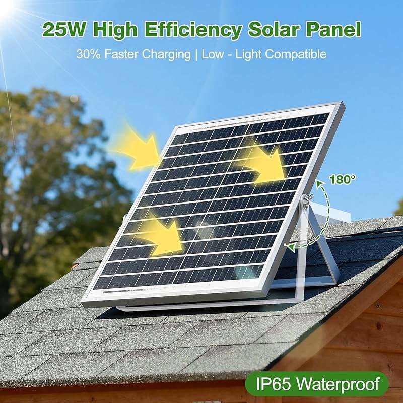 Solar-Powered Chicken Coop Exhaust Fan with Battery & Smart Sensing – 25W Solar Panel, 2 * 4.7" Fans, 3 Modes, IP65 Waterproof | Ideal for Chicken Coop, Dog House, Greenhouse, Outside - Image 3