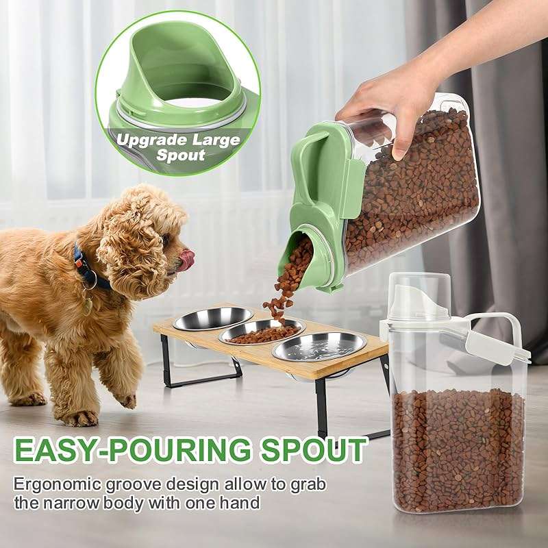 TBMax Rice Container Cereal Storage Container 2 Pack, Kitchen Pantry Dry Food Storage Holder with Easy-Pouring Spout & Handy Cup, Small Pet Dog Cat Food Dispenser for Daily Feeding - Image 4