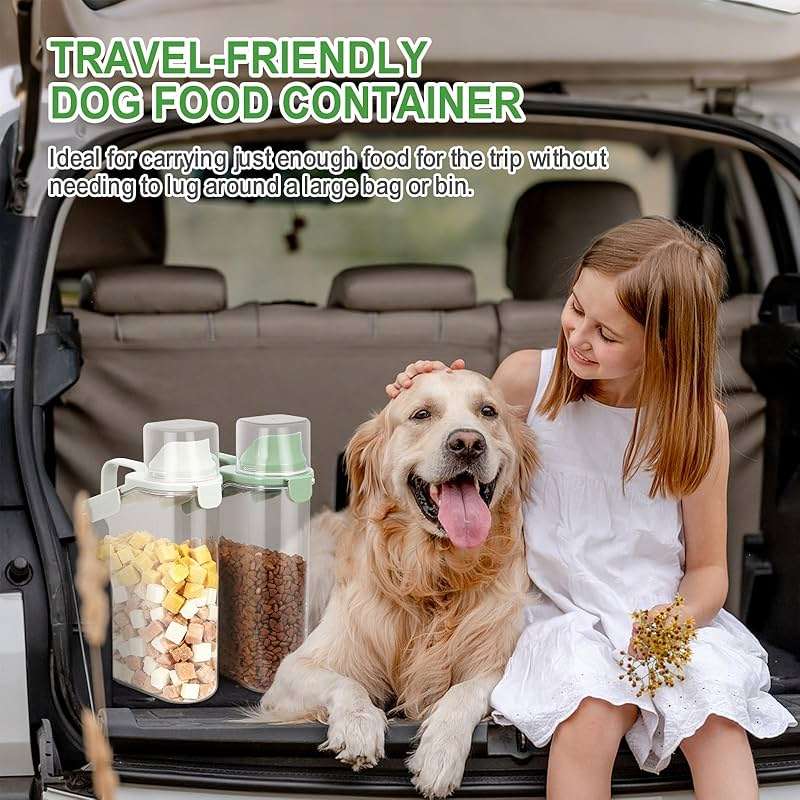 TBMax Rice Container Cereal Storage Container 2 Pack, Kitchen Pantry Dry Food Storage Holder with Easy-Pouring Spout & Handy Cup, Small Pet Dog Cat Food Dispenser for Daily Feeding - Image 5