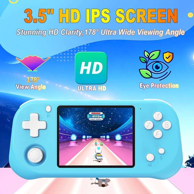 Beijue Handheld Game Console for Kids with 3.5'' IPS Screen 139 Video Games | Portable Rechargeable 32Bit Gaming Player, Eye-Care IPS Display, USB-C 6H Play, Travel Toy for Car Flights,Boys Girls Gift - Image 4