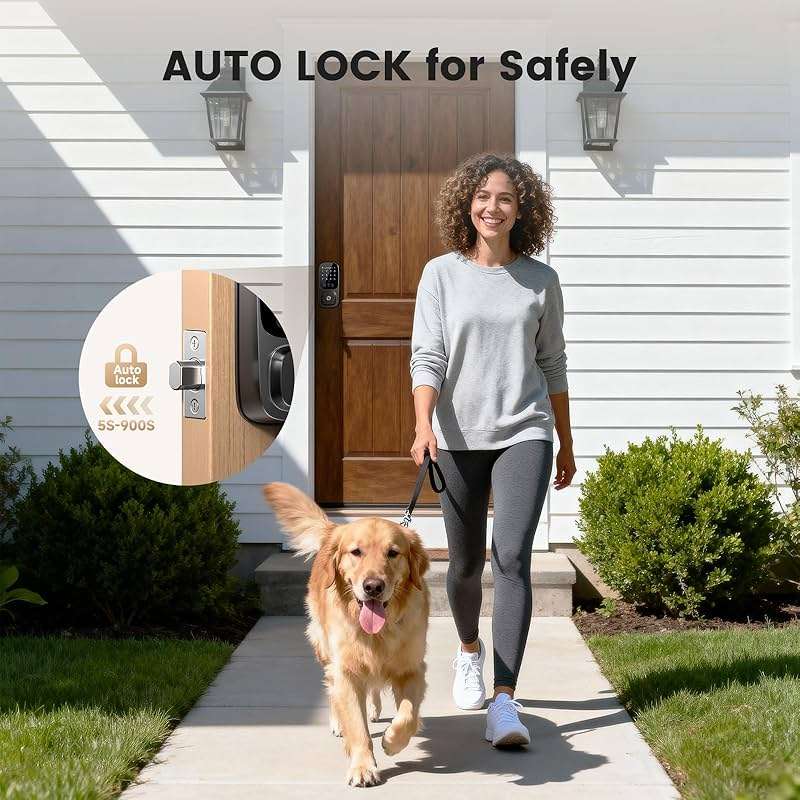 Smart Lock with Palm Vein, Keyless Entry Door Lock for Front Door, WiFi Electronic Door Lock with Keypad Deadbolt, Auto Lock, Voice Control, Compatible with Alexa & Google Assistant - Image 5