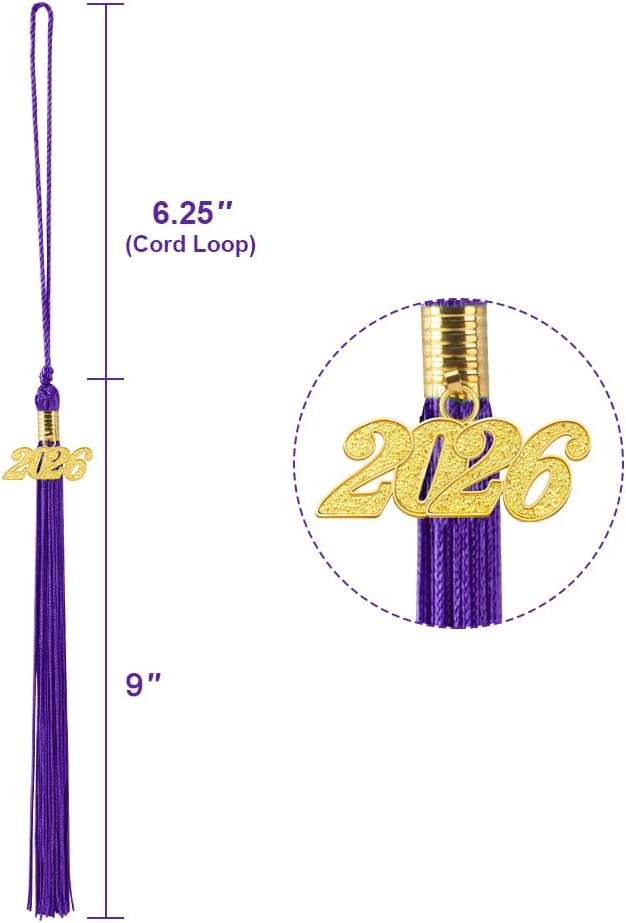 2026 Tassel Graduation Purple Tassel Tassels for Graduation Cap Decorations 2026 Tassels for Caps Kindergarten Elementary School Middle School University Gifts for Students - Image 3