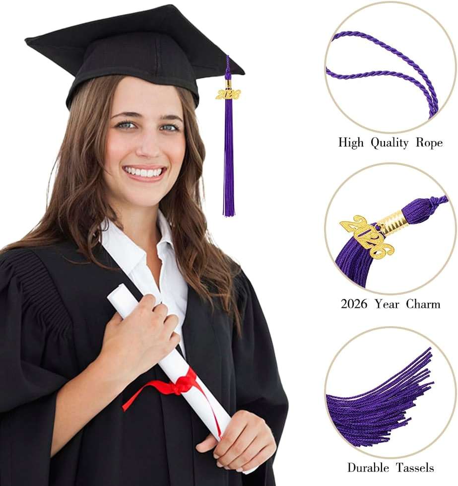 2026 Tassel Graduation Purple Tassel Tassels for Graduation Cap Decorations 2026 Tassels for Caps Kindergarten Elementary School Middle School University Gifts for Students - Image 4