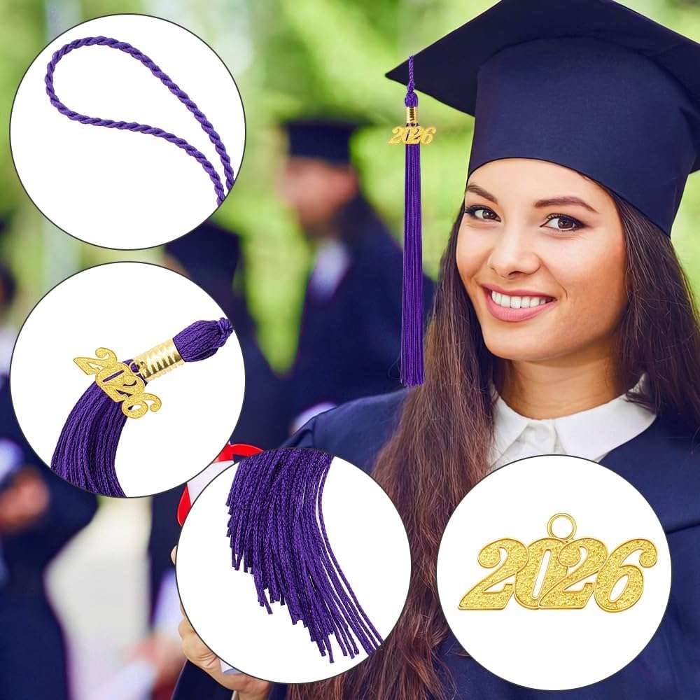 2026 Tassel Graduation Purple Tassel Tassels for Graduation Cap Decorations 2026 Tassels for Caps Kindergarten Elementary School Middle School University Gifts for Students - Image 5