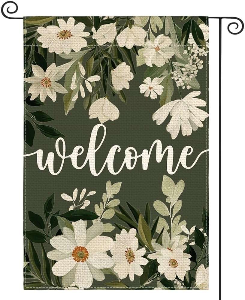 AVOIN colorlife Daisy Spring Flowers Garden Flag 12x18 Inch Double Sided Outside, Seasonal Floral Welcome Yard Outdoor Flag - Image 1