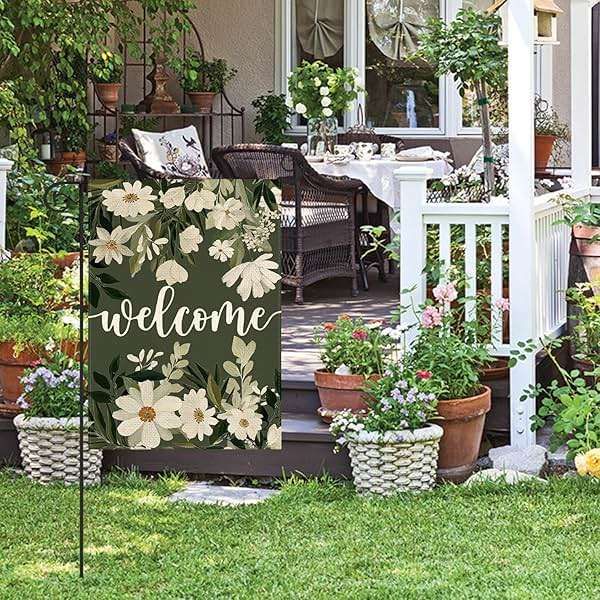 AVOIN colorlife Daisy Spring Flowers Garden Flag 12x18 Inch Double Sided Outside, Seasonal Floral Welcome Yard Outdoor Flag - Image 4