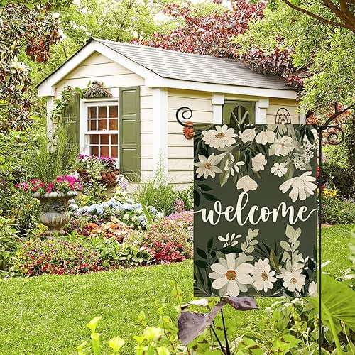 AVOIN colorlife Daisy Spring Flowers Garden Flag 12x18 Inch Double Sided Outside, Seasonal Floral Welcome Yard Outdoor Flag - Image 5