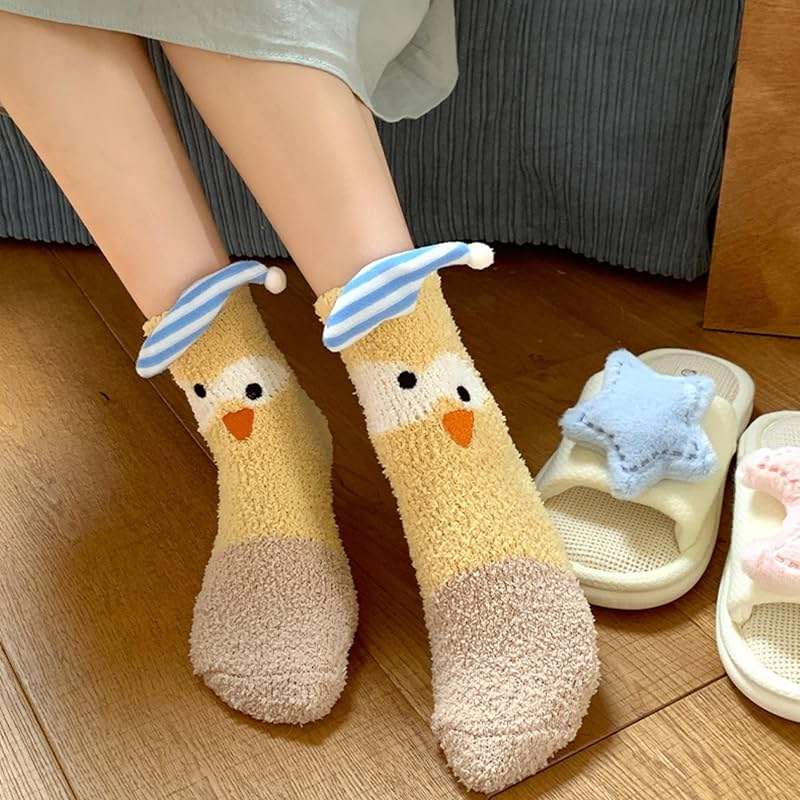 Benefeet Sox Womens Girls Fuzzy Socks Cute Animal Cozy Soft Socks Funny Comfy Fluffy Slipper Socks Thick Plush Sleeping Socks - Image 2