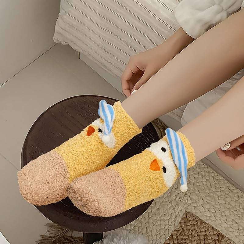 Benefeet Sox Womens Girls Fuzzy Socks Cute Animal Cozy Soft Socks Funny Comfy Fluffy Slipper Socks Thick Plush Sleeping Socks - Image 3