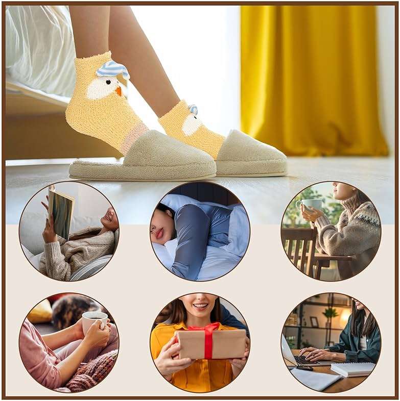 Benefeet Sox Womens Girls Fuzzy Socks Cute Animal Cozy Soft Socks Funny Comfy Fluffy Slipper Socks Thick Plush Sleeping Socks - Image 6
