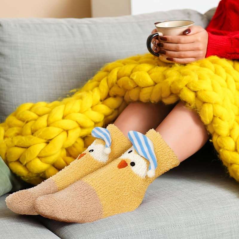 Benefeet Sox Womens Girls Fuzzy Socks Cute Animal Cozy Soft Socks Funny Comfy Fluffy Slipper Socks Thick Plush Sleeping Socks - Image 9