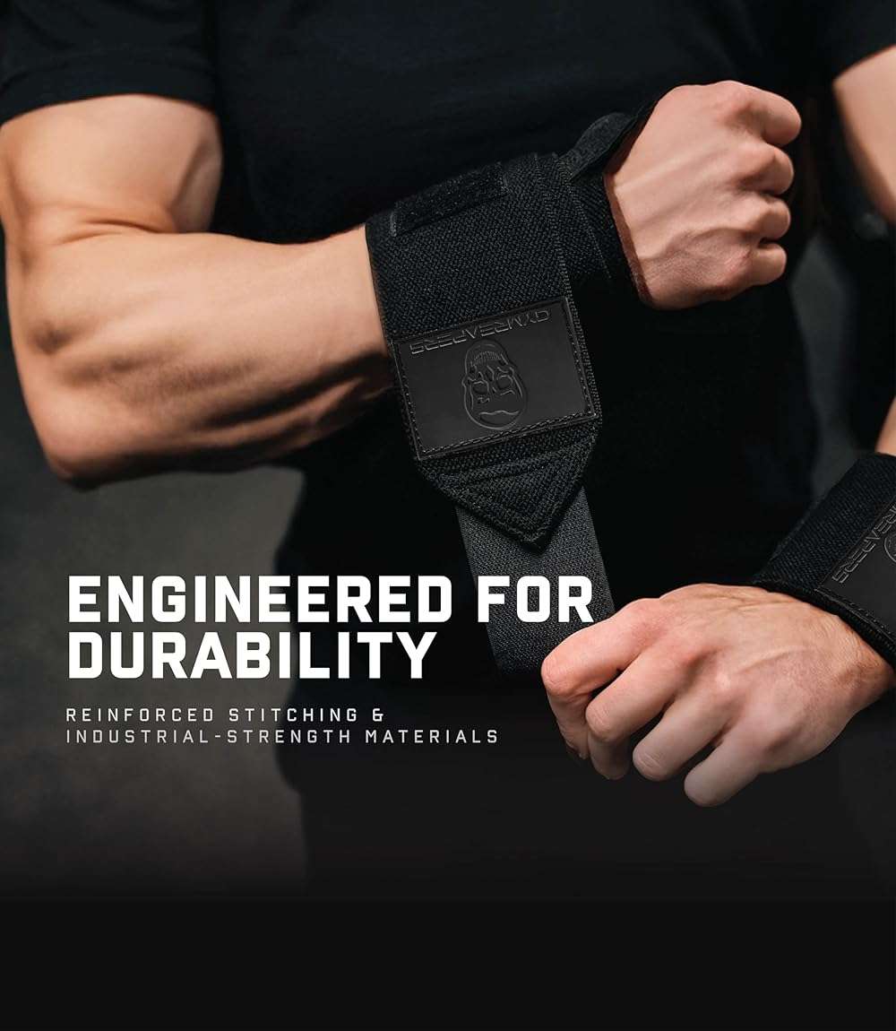 Gymreapers Weightlifting Wrist Wraps (IPF Approved) Professional Quality Wrist Support with Heavy Duty Thumb Loop - Best Wrap for Powerlifting Competition, Strength Training, Bodybuilding - Image 3