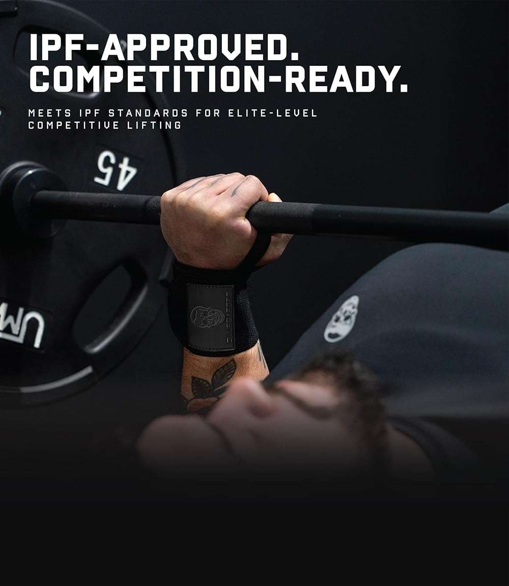 Gymreapers Weightlifting Wrist Wraps (IPF Approved) Professional Quality Wrist Support with Heavy Duty Thumb Loop - Best Wrap for Powerlifting Competition, Strength Training, Bodybuilding - Image 4