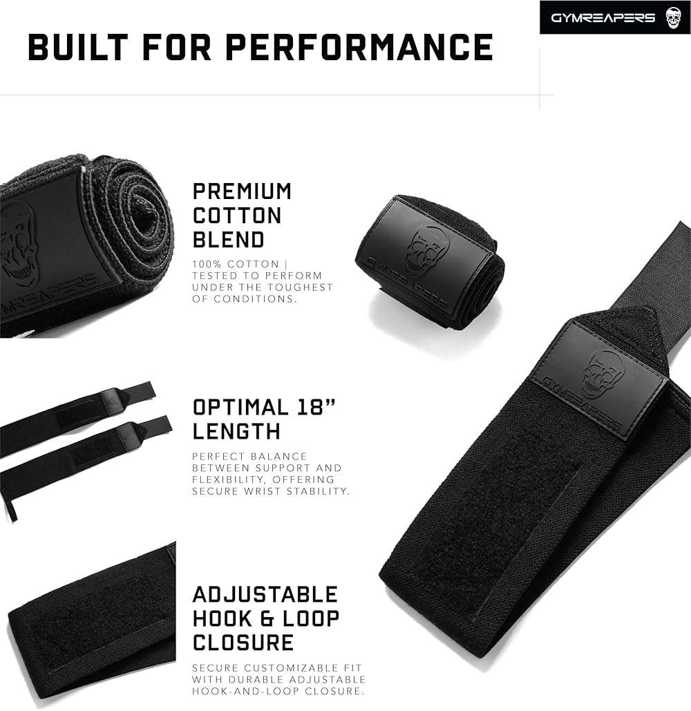 Gymreapers Weightlifting Wrist Wraps (IPF Approved) Professional Quality Wrist Support with Heavy Duty Thumb Loop - Best Wrap for Powerlifting Competition, Strength Training, Bodybuilding - Image 5