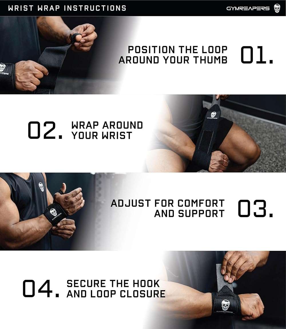 Gymreapers Weightlifting Wrist Wraps (IPF Approved) Professional Quality Wrist Support with Heavy Duty Thumb Loop - Best Wrap for Powerlifting Competition, Strength Training, Bodybuilding - Image 6