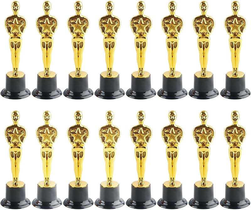 Cotiny 16 Pcs 6 Inch Gold Award Trophies Plastic Award Statues Trophy Figurines for Party Favors Recognition Awards Competitions School Rewards - Image 1