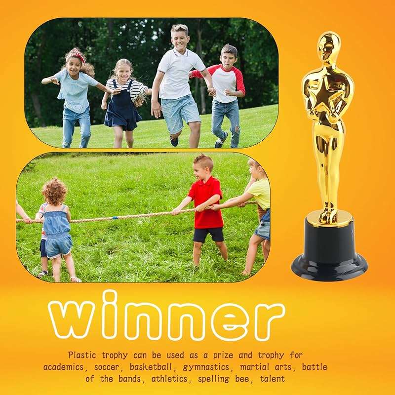 Cotiny 16 Pcs 6 Inch Gold Award Trophies Plastic Award Statues Trophy Figurines for Party Favors Recognition Awards Competitions School Rewards - Image 3