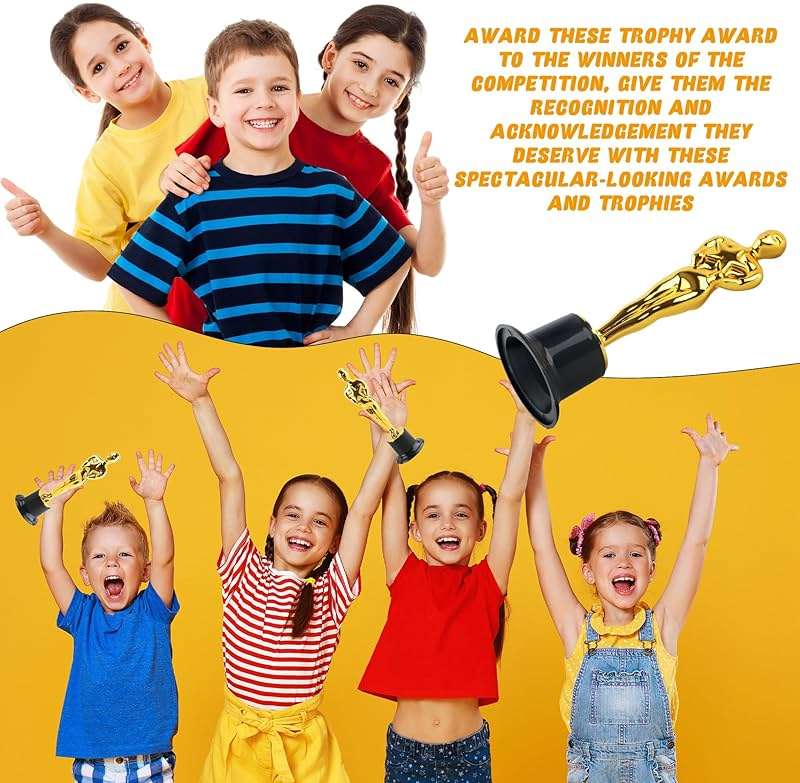 Cotiny 16 Pcs 6 Inch Gold Award Trophies Plastic Award Statues Trophy Figurines for Party Favors Recognition Awards Competitions School Rewards - Image 6