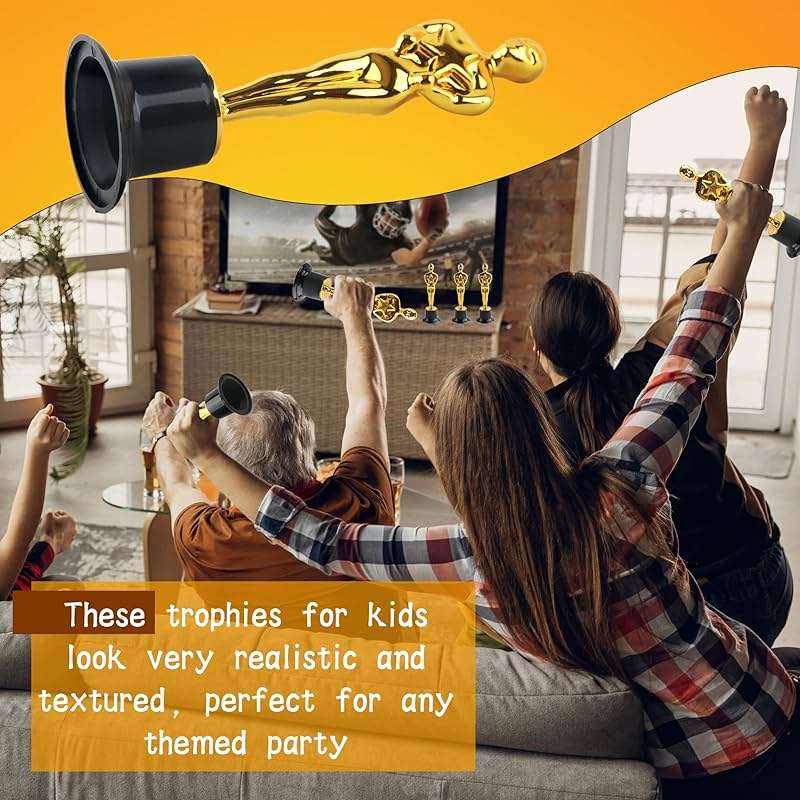 Cotiny 40 Pcs Gold Award Trophies 6 Inch Plastic Star Award Trophy for Party Favors Competitions School Rewards Birthday Decorations Recognition Awards - Image 4