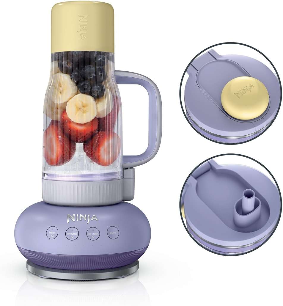 Ninja Blendboss™ | Personal Blender for Smoothies & Frozen Drinks | 26oz Travel Tumbler with LeakProof Lid, Chug Spout & Detachable Straw | Auto-iQ Technology | Lavender Lemonade | DB351PR - Image 1