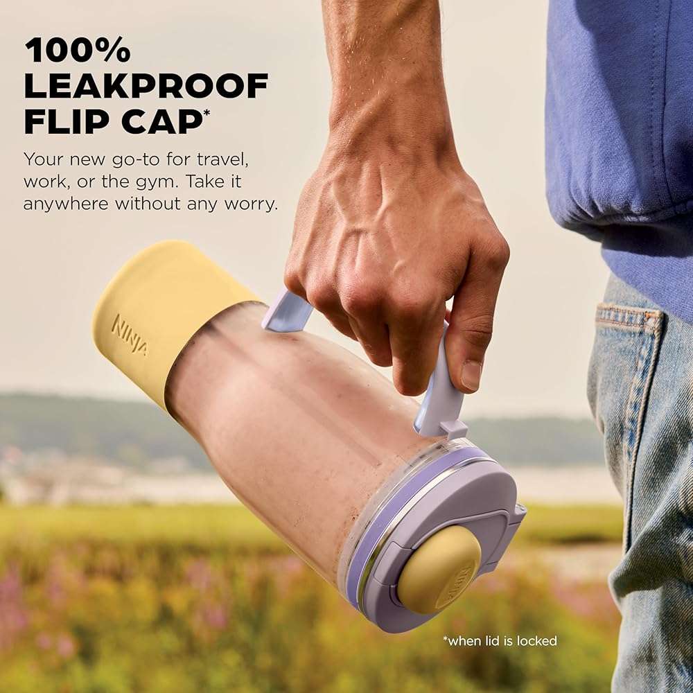 Ninja Blendboss™ | Personal Blender for Smoothies & Frozen Drinks | 26oz Travel Tumbler with LeakProof Lid, Chug Spout & Detachable Straw | Auto-iQ Technology | Lavender Lemonade | DB351PR - Image 5
