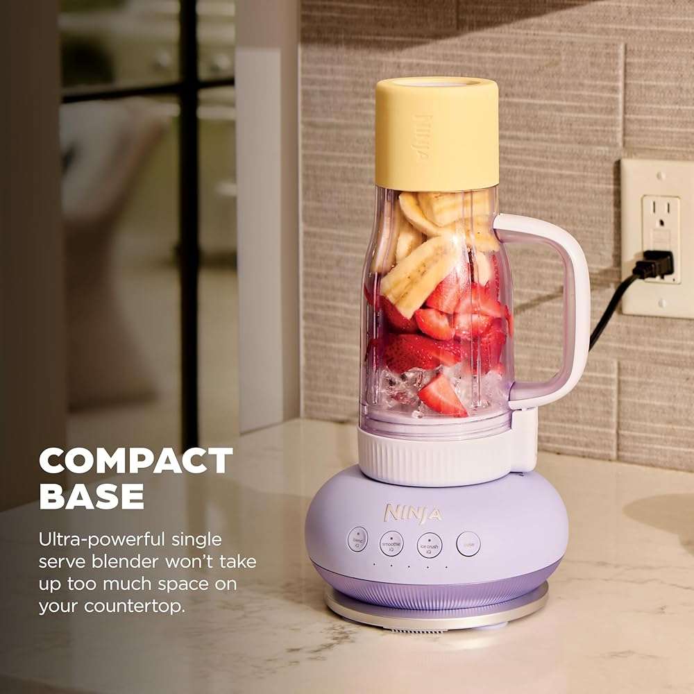 Ninja Blendboss™ | Personal Blender for Smoothies & Frozen Drinks | 26oz Travel Tumbler with LeakProof Lid, Chug Spout & Detachable Straw | Auto-iQ Technology | Lavender Lemonade | DB351PR - Image 8