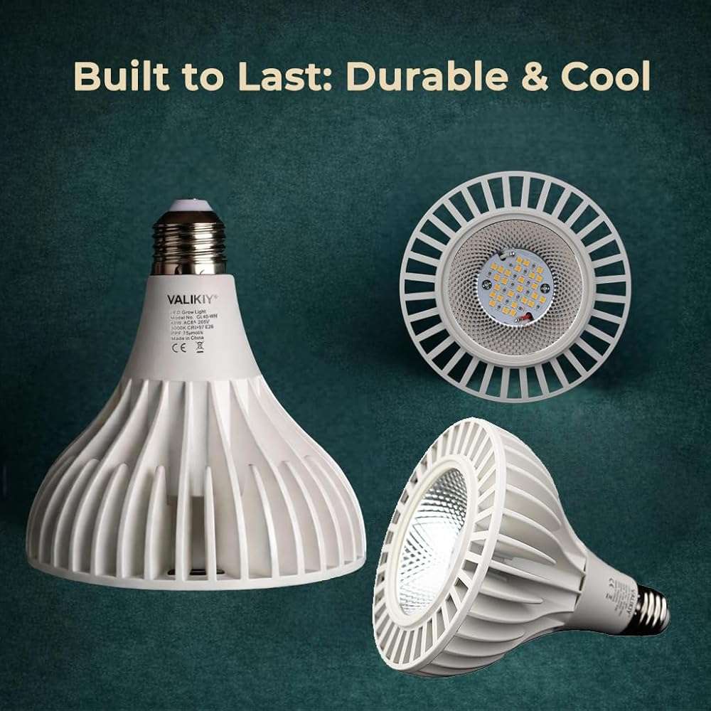 VALIKIY Grow Lights for Indoor Plants, 40W LED Full Spectrum Grow Bulb, 3000K Warm White (E26/E27), CRI 97+, Non-Dimmable, for Houseplants in Low-Light Rooms, White - Image 6