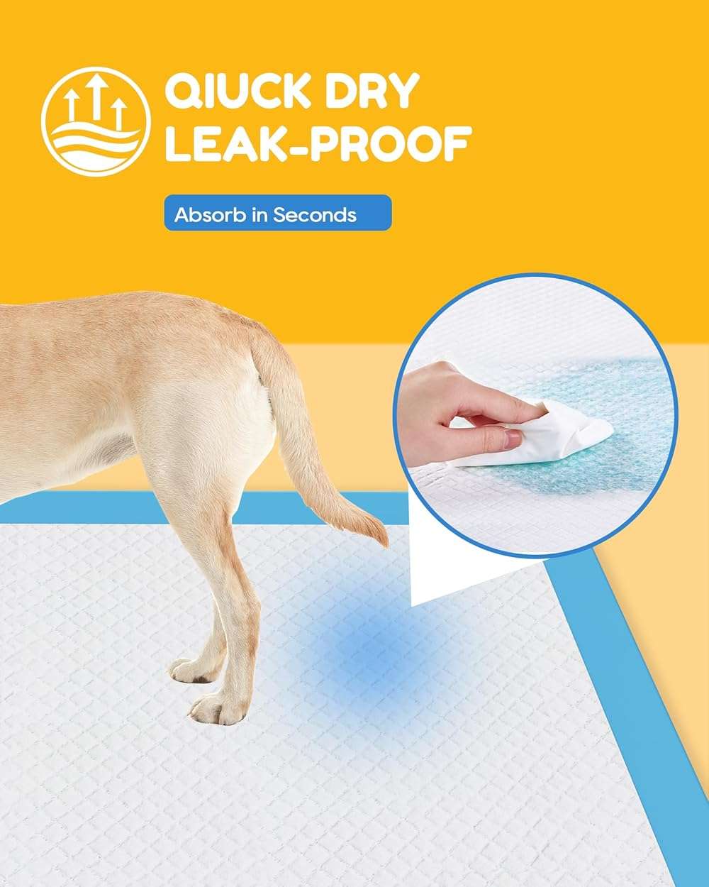 60 Count-30" x 36" XXL Puppy Pads, Extra Large Pee Pads for Dogs, Super Absorbent Disposable Dog Training Pads, Quick Drying, Leak-Proof, Ultra Thick Potty Pads for Dogs, Puppies, Doggie, Cats - Image 6