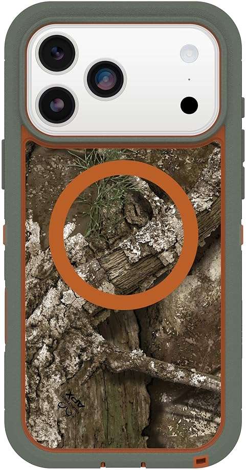 OtterBox iPhone 17 Pro Max Defender Series Pro XT Clear Case - Realtree - Green Camo - Tough, Rugged & Durable iPhone Case, Snaps on MagSafe - Image 1