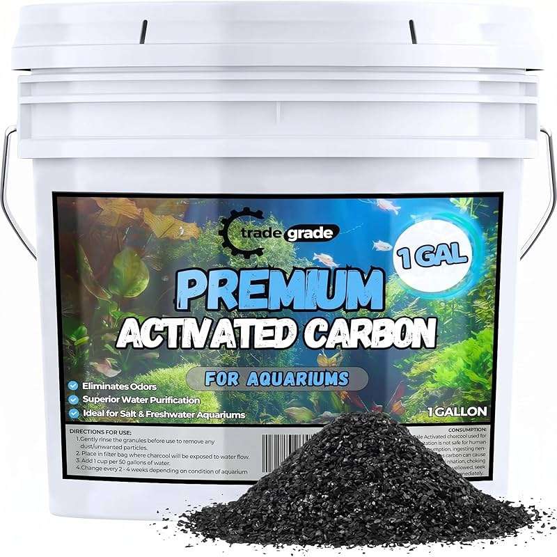TradeGrade Premium Activated Carbon (1 Gallon) Granular Charcoal Filter Media for Aquariums & Water Purification - Image 1