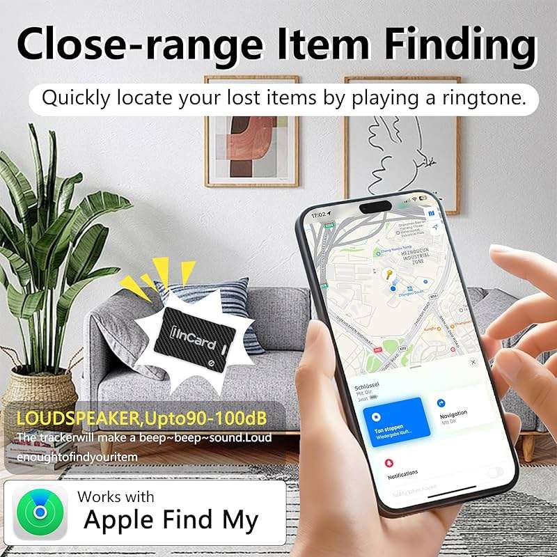 Ultra-Thin Air Tag 0.07in Wallet Tracker (Both iOS and Android) IP68 Bluetooth GPS Tracker for Bags Passport Works with Apple Find My (Apple MFi Certified) & Google Find My Device - Wireless Charging - Image 6