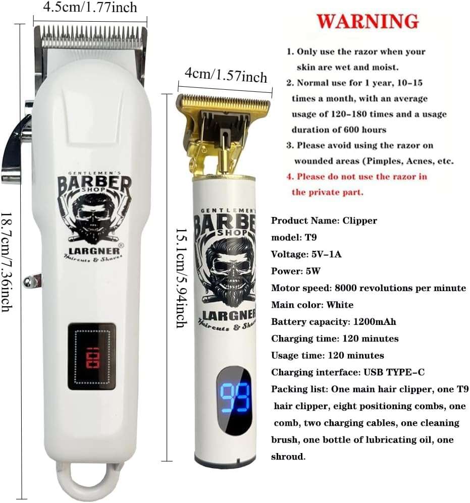 Hair Clippers for Men - Clippers and Hair Trimmers Set, Barber Clippers, Cordless Electric Clippers and Trimmers with Box, Professional Hair Clippers for Men Gifts - Image 4
