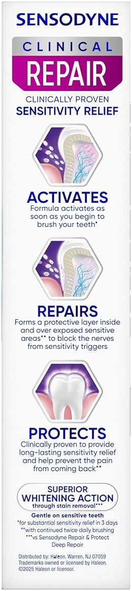 Sensodyne Clinical Repair Whiten & Shine Toothpaste for Sensitivity Relief, 3.4 oz (3 Pack) - Image 11