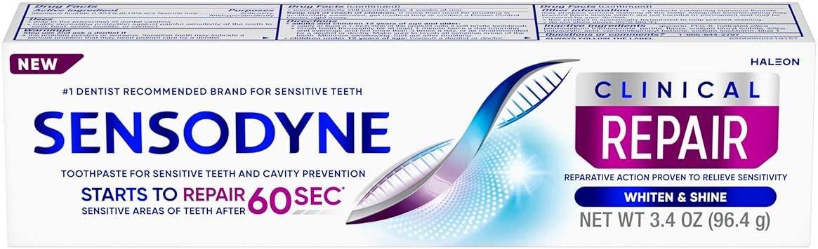 Sensodyne Clinical Repair Whiten & Shine Toothpaste for Sensitivity Relief, 3.4 oz (3 Pack) - Image 12