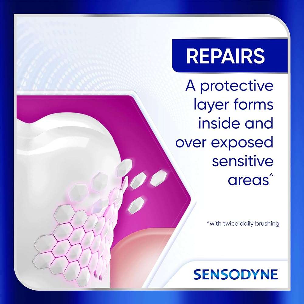 Sensodyne Clinical Repair Whiten & Shine Toothpaste for Sensitivity Relief, 3.4 oz (3 Pack) - Image 7