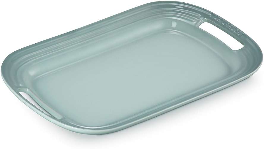 Le Creuset Stoneware Serving Platter, 14 in., Sea Salt - Image 3