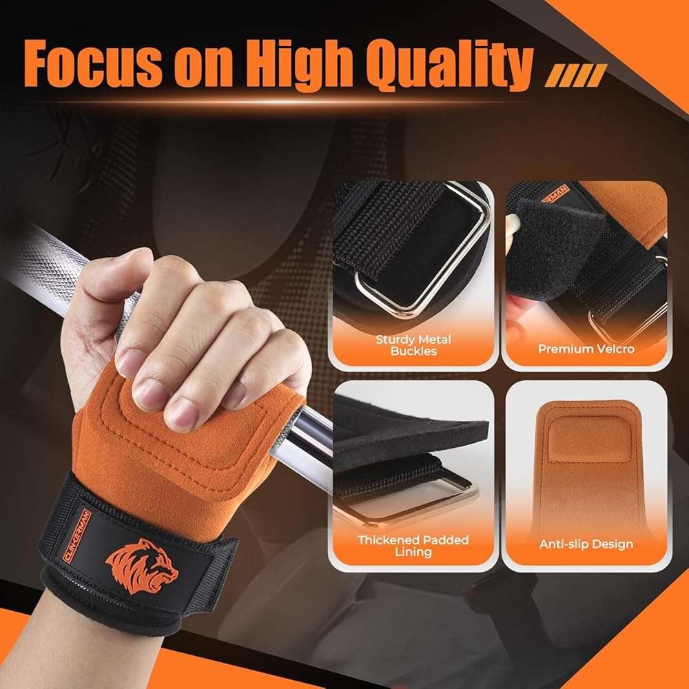UUJOME Lifting Straps Gym Wrist Straps for Weightlifting, Non-Slip & Adjustable, Perfect for Wrist Weights & Powerlifting (Pair) - Image 3