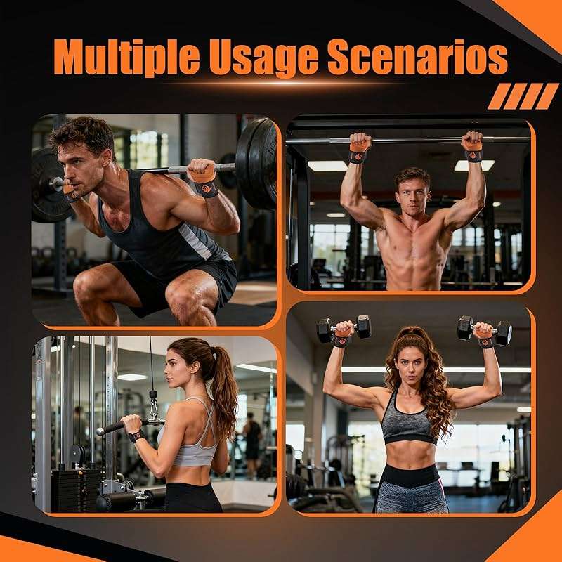UUJOME Lifting Straps Gym Wrist Straps for Weightlifting, Non-Slip & Adjustable, Perfect for Wrist Weights & Powerlifting (Pair) - Image 5