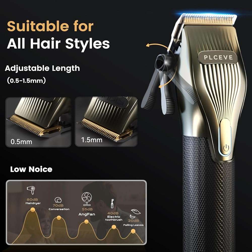 piceve Hair Clipper for Men, Professional Electric Hair Cutting & Trimmers Set with 7500RPM Powerful Motor & LCD Display, Mens Cordless Hair Grooming Kit Barbers Haircut, Gift for Birthday Christmas - Image 4
