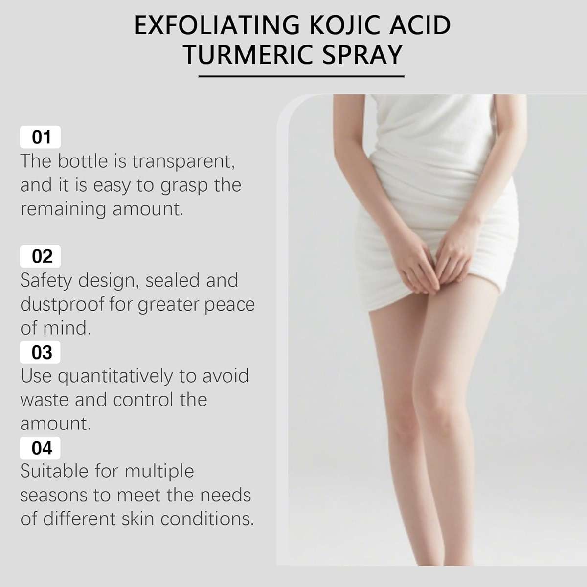 Kojic Acid Turmeric Peel Shot Keratin Care Spray, Exfoliating Peeling Solution, Peel Shot Turmeric Spray, Gentle Body Care for Smooth, At-Home Treatment for Smooth, Bright & Glowing Skin - Image 4