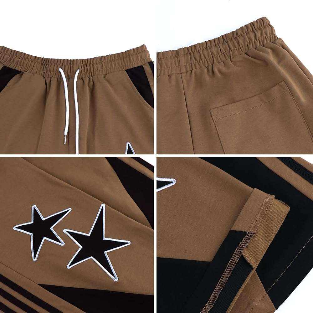 ZUNQKG Womens Y2k Striped Sweatpants Star Patchwork Straight Leg Drawstring Baggy Sweatpants with Pockets - Image 5