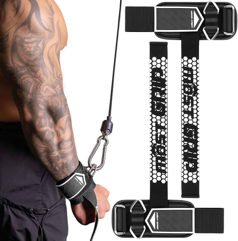 MOST GRIP Drip Glue Non-Slip Wrist Straps for Weightlifting, 2-in-1 Lifting Straps with D Rings for Cable Machine Workout, 10mm Neoprene Padded Wrist Wraps for Weight Lifting Deadlift - Image 1
