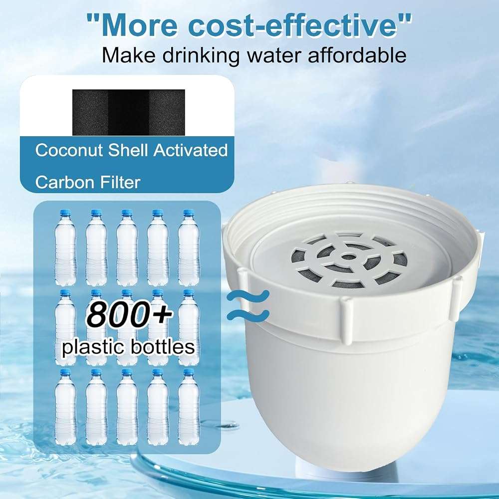 2-pack Water filtered Replacement Filter Compatible with Clearly filtered Water Pitcher 100-gallon service life 2 coconut shell activated carbon filters + 1 pre-rinse bag - Image 7