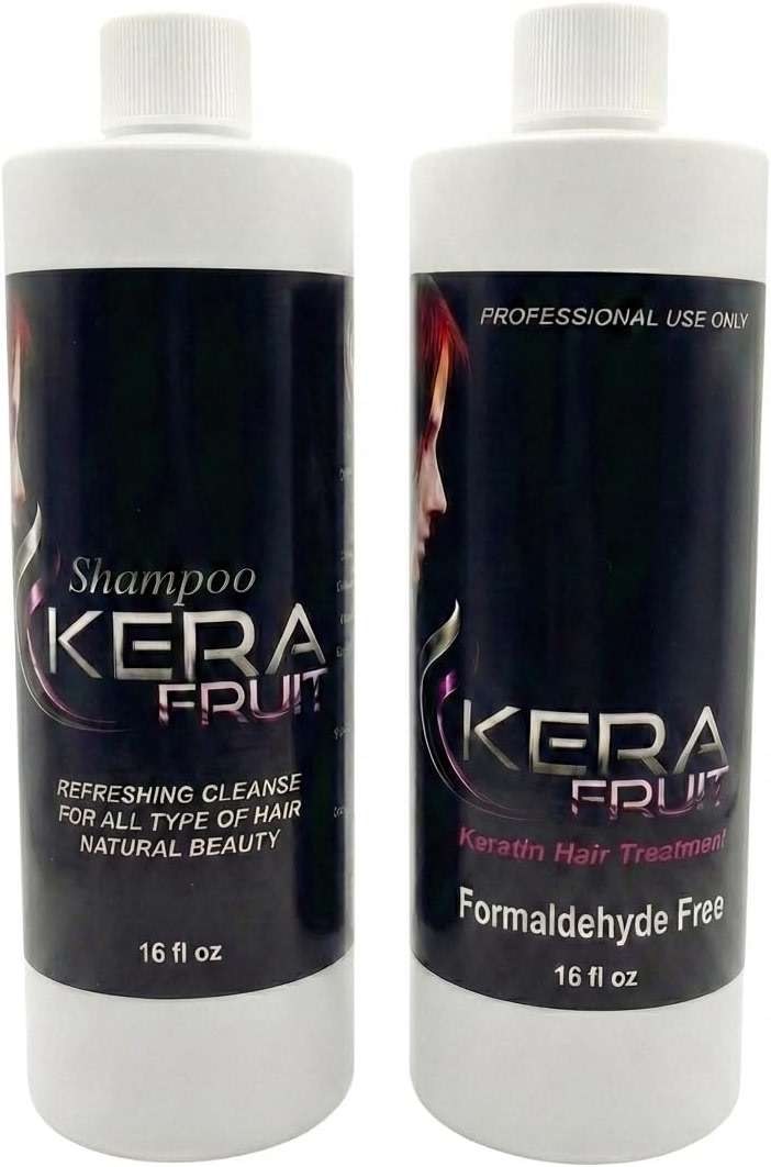 Kera Fruit Formaldehyde-Free Keratin Hair Treatment 16oz kit- for All Hair Types – Brazilian Blowout at Home, - Frizz Control & Repair for Sensitive Scalps - Cirugia Capilar Sin Formol Keratina - Image 1