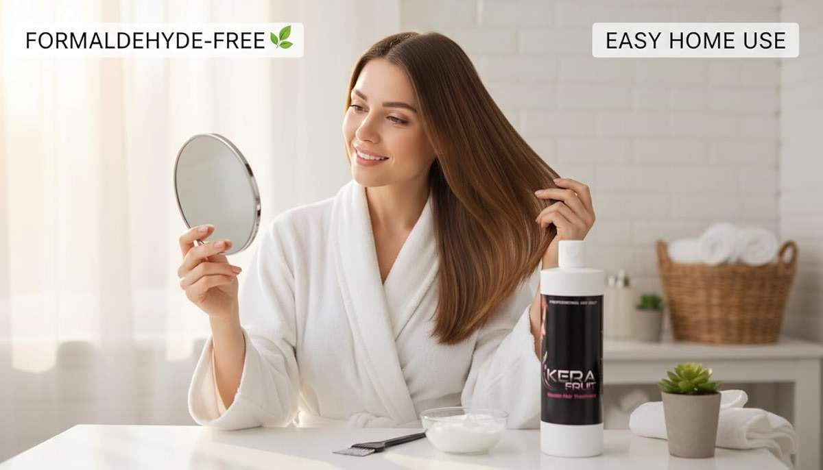 Kera Fruit Formaldehyde-Free Keratin Hair Treatment 16oz kit- for All Hair Types – Brazilian Blowout at Home, - Frizz Control & Repair for Sensitive Scalps - Cirugia Capilar Sin Formol Keratina - Image 7