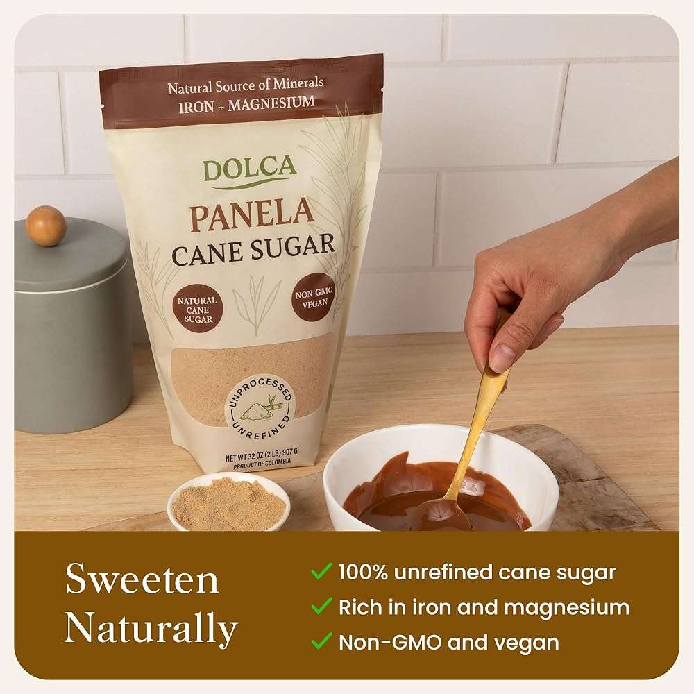 Dolca Panela – Unrefined Cane Sugar from Evaporated Cane Juice – Granulated Panela with Rich Caramel Flavor – 1:1 Replacement for Brown Sugar in Coffee, Tea & Baking - Image 7