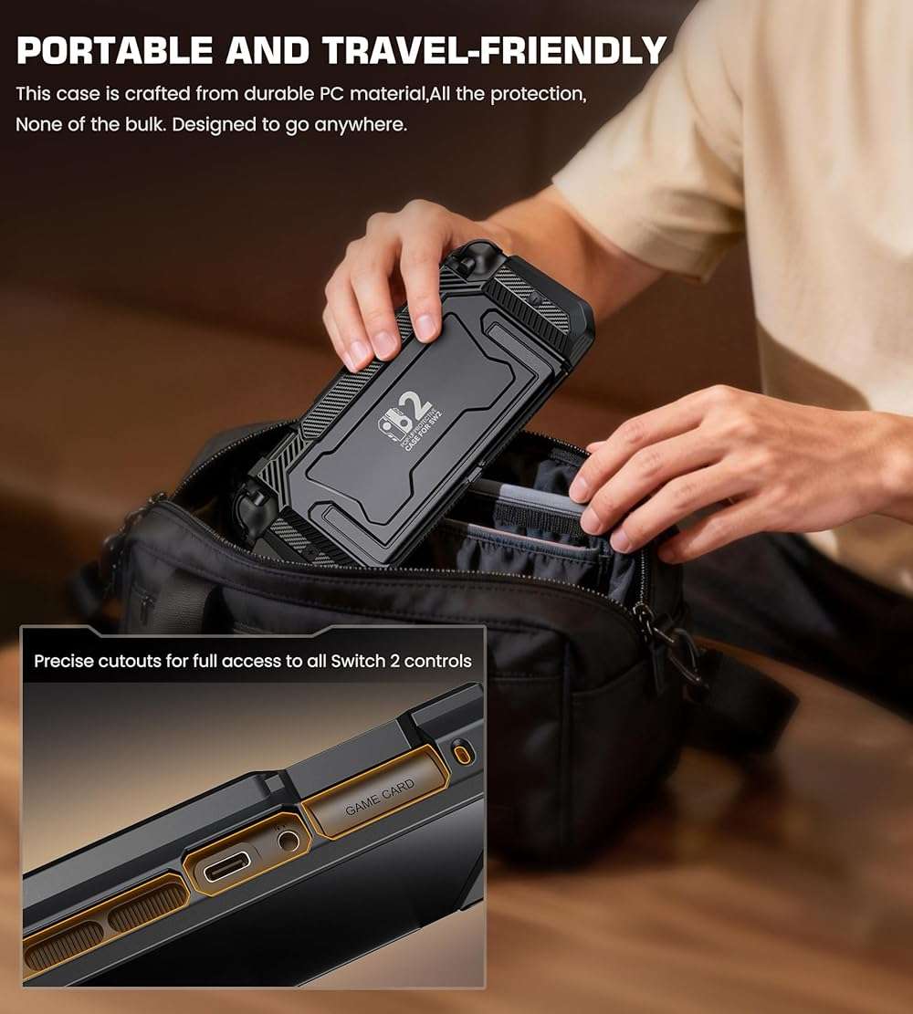 NinABXY Dockable Case for Nintendo Switch 2,[Exclusive Pop-up Joy-Con Quick Release][Military-Grade Protection][Stand Compatible] Switch 2 Protective Case with Ergonomic Grip, Hard Shell for Switch 2 - Image 8