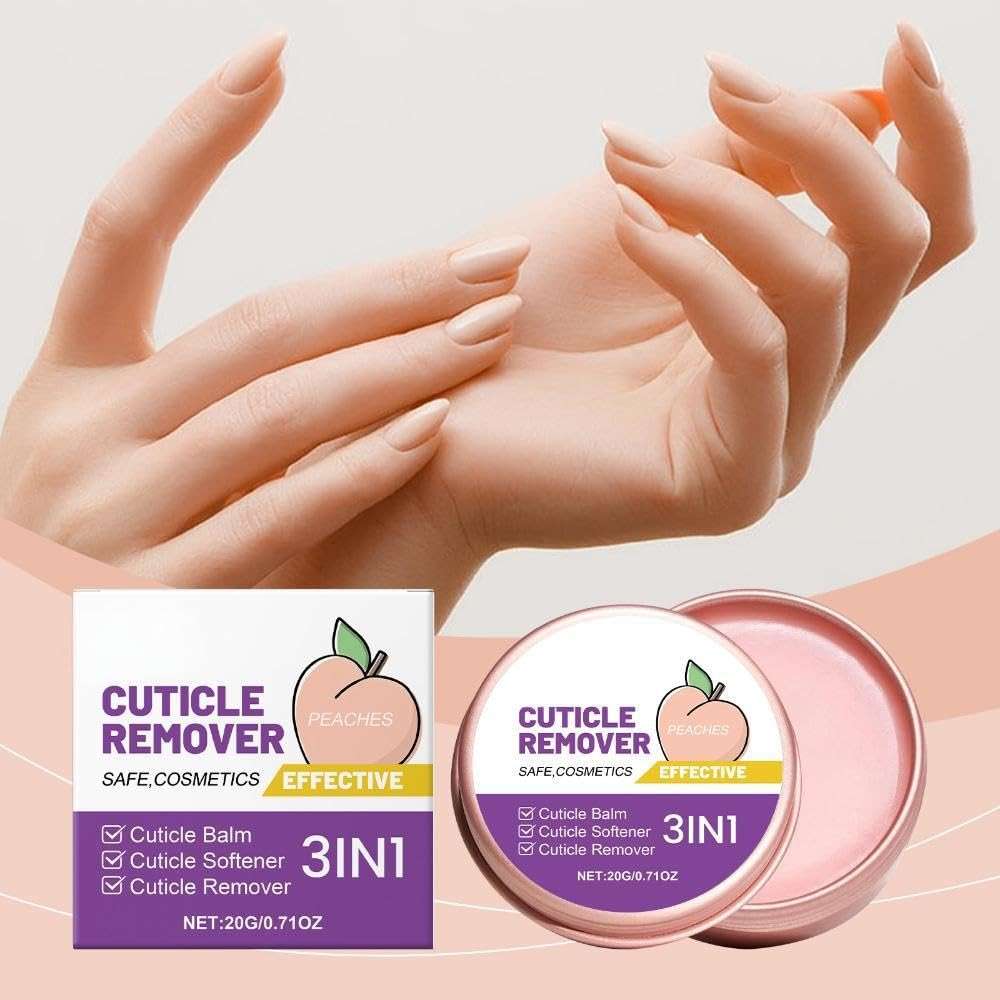 Peach Cuticle Exfoliating Balm – Nail & Hand Care Cream with Glycerin and Mineral Oil, Softens Cuticles, Locks in Moisture, Gentle Peach Scent - Image 3